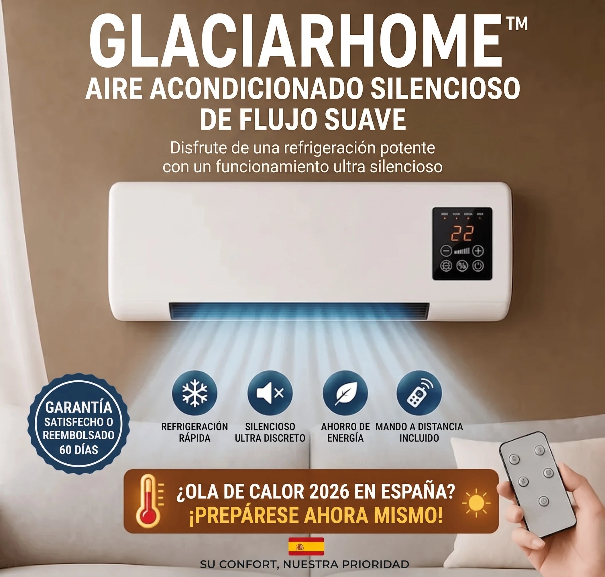 GLACIARHOME™ — El aire acondicionado silencioso de flujo suave